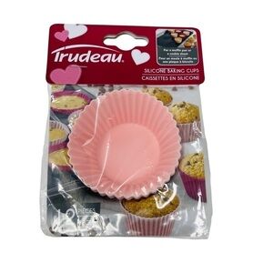 Trudeau Silicone Cupcake and Muffin Baking Cups Pink & Red -BPA Free- 12 Count